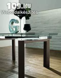 GLASS LEGNO Krómozott fémkeretes, kihúzható, átlátszó üvegasztal